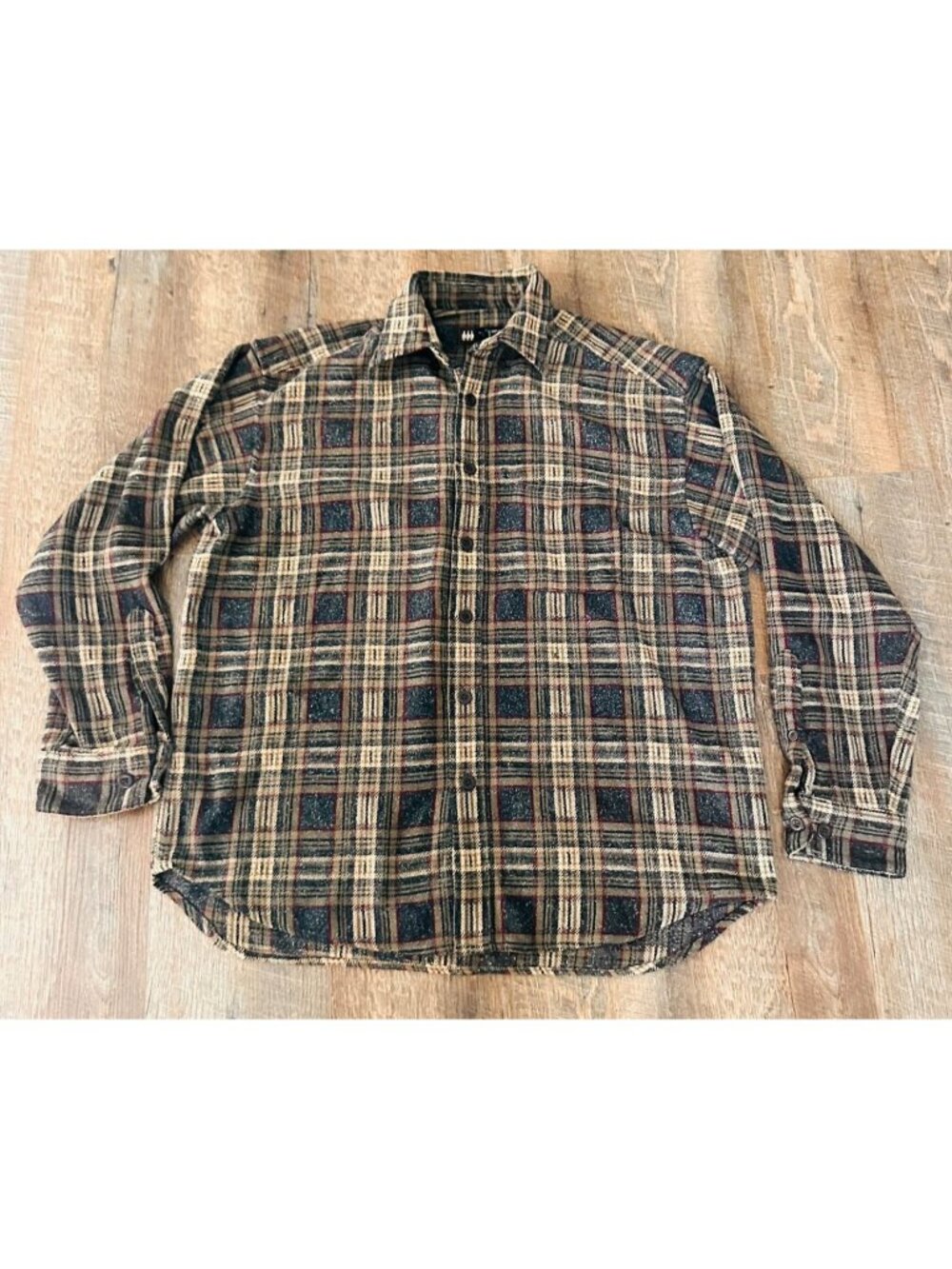 Banana Republic Mens L Cabinwear Plaid Heavyweight Wool Blend Barn Rustic Ranch